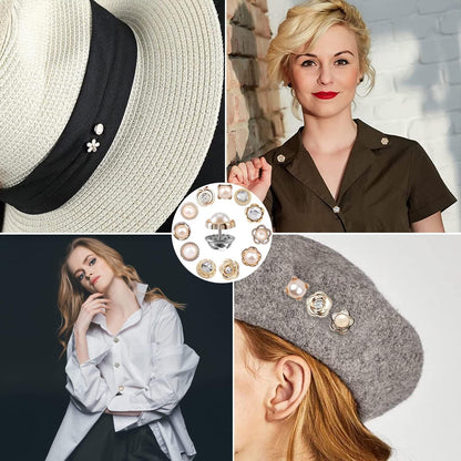 69 Pcs Pearl Brooch, Sweater Shawl Hat Clip Neckline Pins Double Faux Pearl Brooches for Women Fashion Cover Up Buttons Clothing Dresses Decoration Accessories Pant Waist Tightener Safety Pins