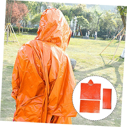 Parliky 1 Set Emergency Survival Pe Thermal Blanket Raincoat Tent for Camping Hiking Outdoor Use Portable Lightweight Insulation