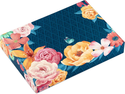 Hallmark Stationery Set with Desk Organizer, Floral (10 Blank Cards with Envelopes, 20 Writing Sheets with Envelopes, 75-Sheet Notepad, 30 Seals)