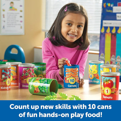 Learning Resources One To Ten Counting Cans Toy Set, Fine Motor Skills, 65 Pieces, Ages 3+, Multicolored (LER6800)