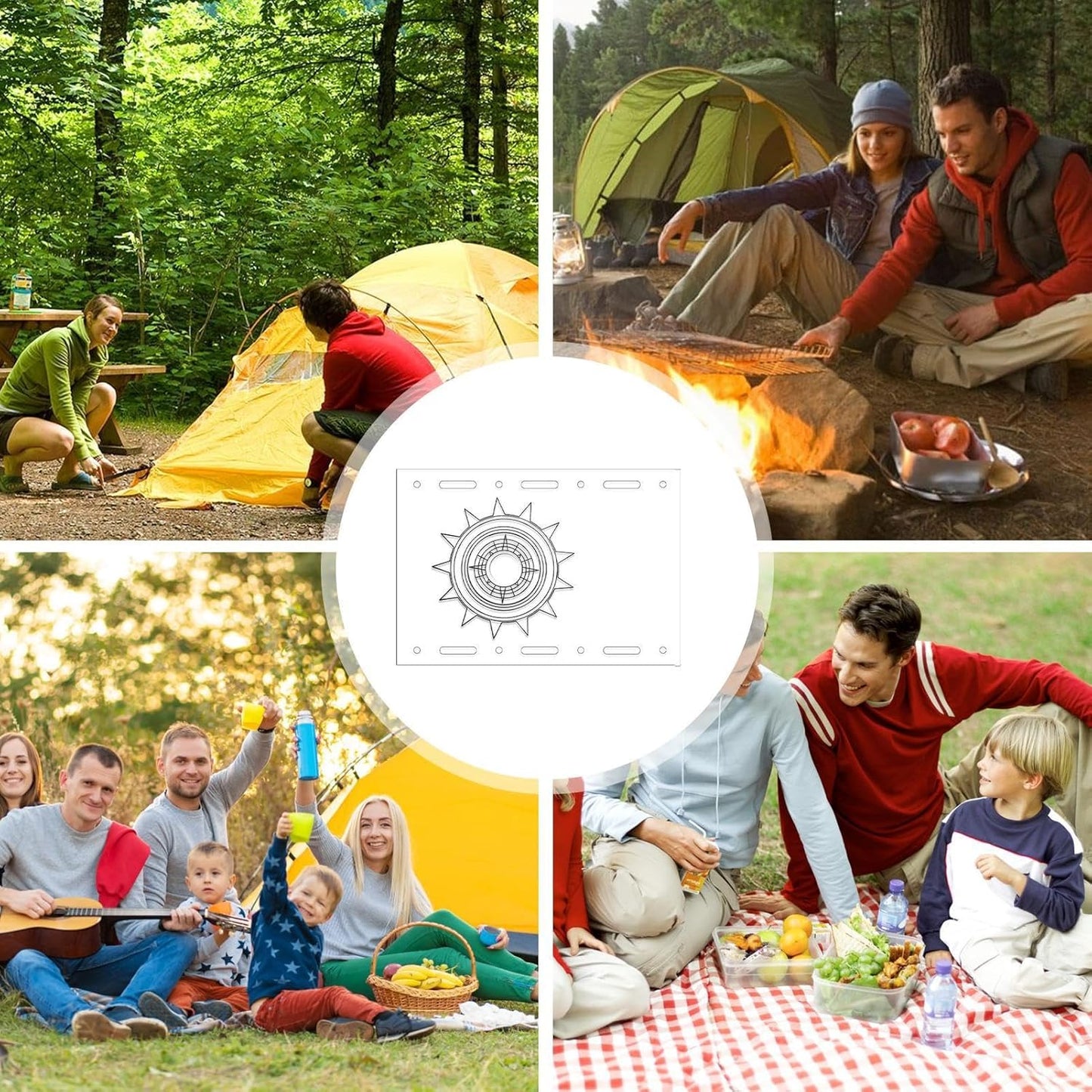 shjxi Camping Dining Set, Lightweight Camping Plates, Outdoor Dining Plates | Transparent Camping Table Top for Picnics, Barbecues, and Outdoor Dining, Ideal for Camping and Recreational Use