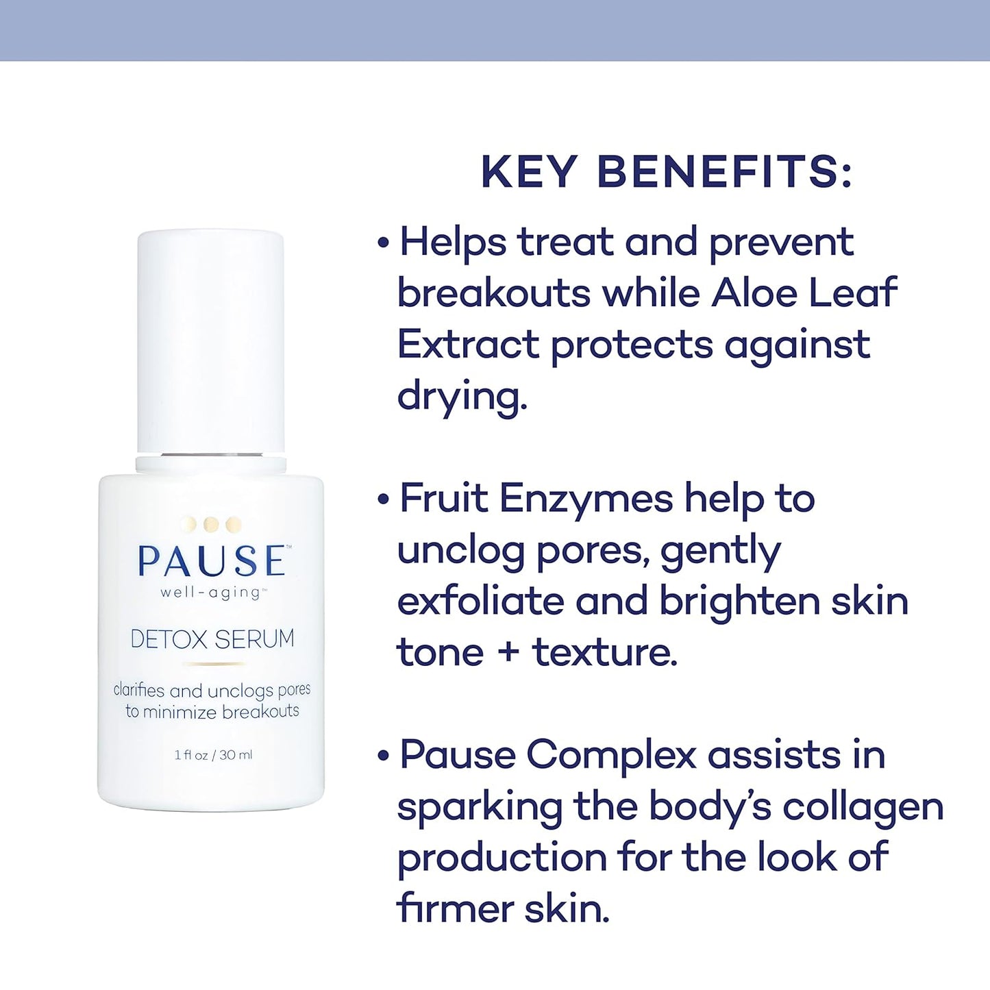 Pause Well Aging Detox Serum - Skin Care For Menopausal Women - Clarifies and Unclogs Pores - Skin Firming Serum That Lifts and Brightens - Balancing Serum For Fine Lines and Wrinkles - 1 fl oz