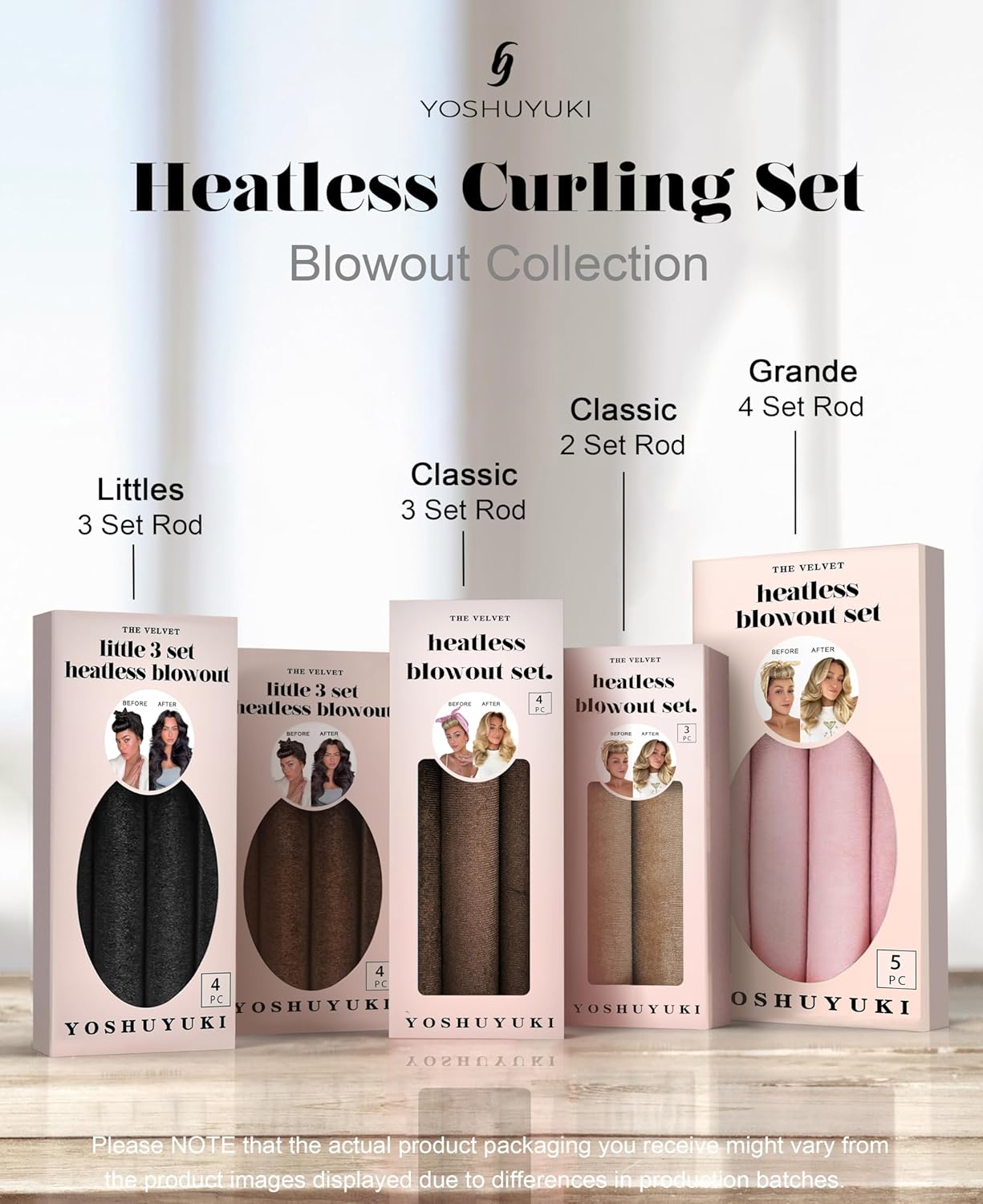 YOSHUYUKI Velvet Overnight Curls Heatless Hair Curler No Heat Satin Heatless Curling Rods Foam Sponge Hair Rollers for Short Long Hair to Sleep in Care Styling Tools - Brown