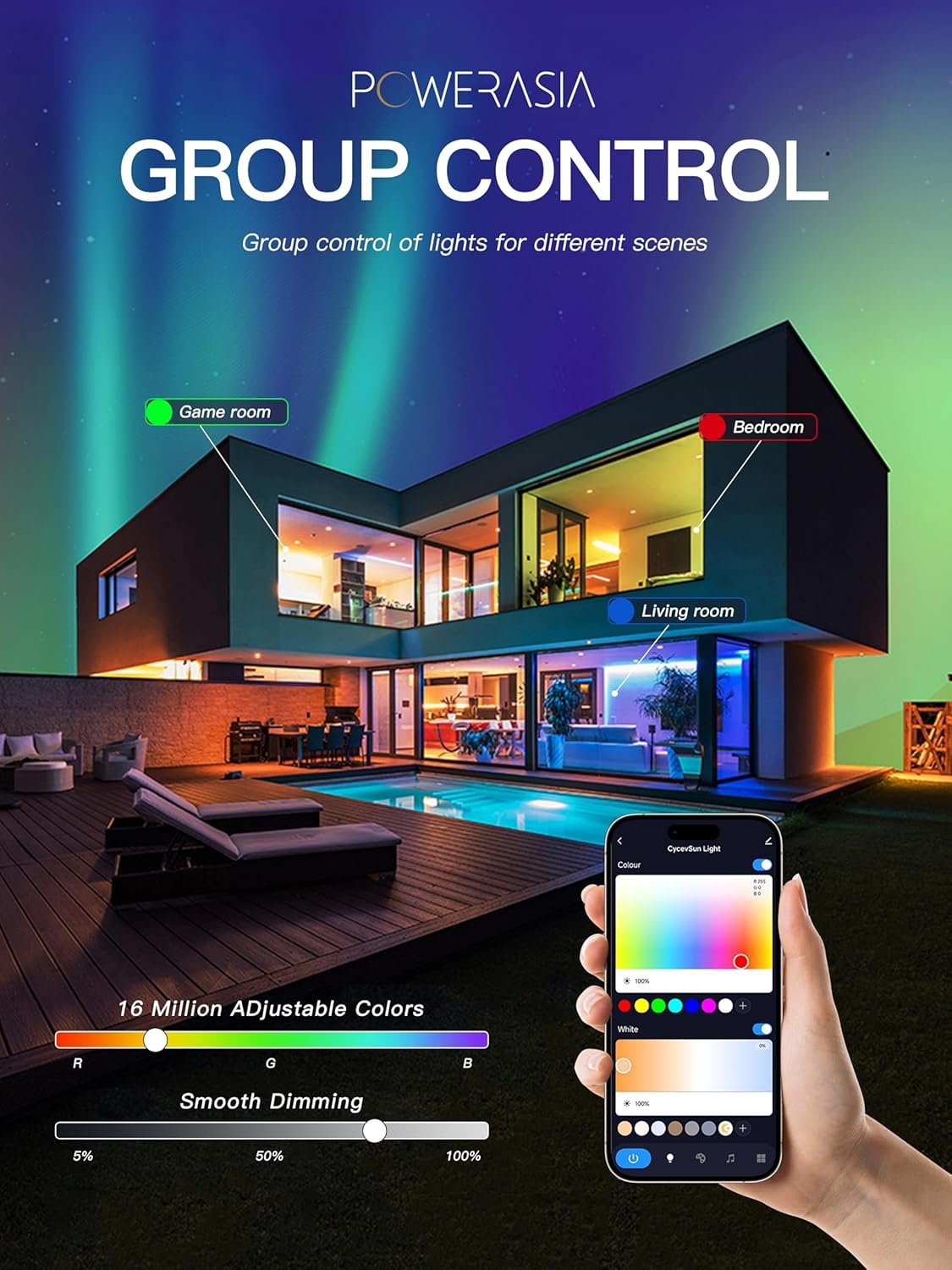 6 Pack Smart LED Recessed Lighting 6 Inch Retrofit with RGB Back Light, 12W 2700K-6000K Color Changing Retrofit Recessed Lights with Remote, Work with Google Assistant/Siri, Hub INCL