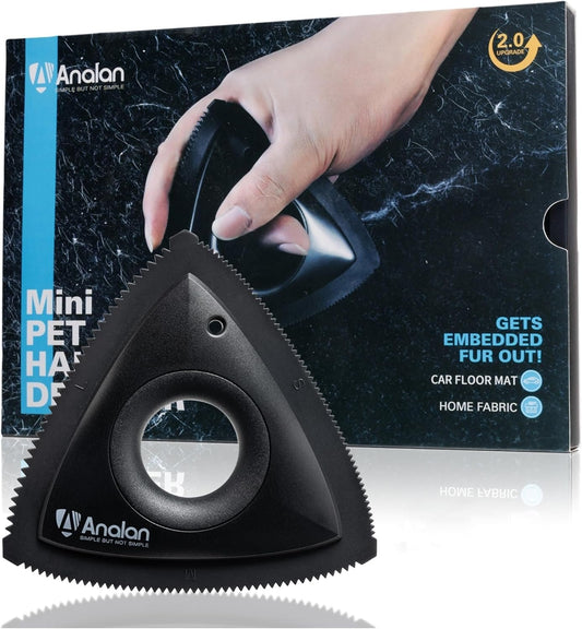 Analan Mini Pet Hair Remover for Car Detailing Supplies, Carpet Dog Hair Remover for Car Interior, Triangle Dog Hair Remover for Auto Detailing, Couch, Furniture, Lint, Carpet(Multi-Color)