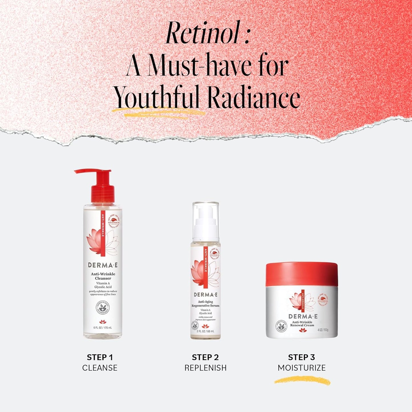 Derma E Anti-Wrinkle Renewal Cream with Vitamin A Retinyl Palmitate