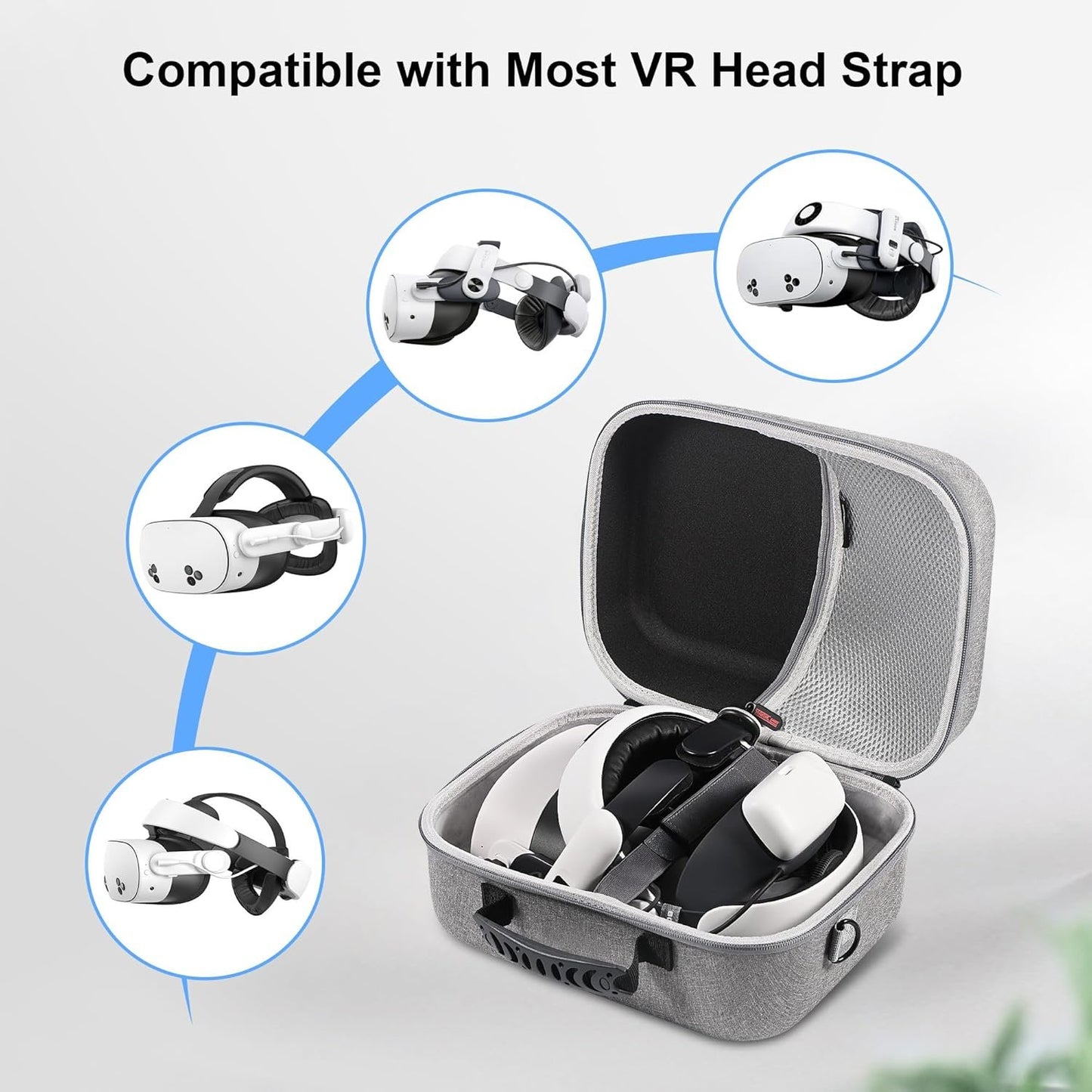 Case for Meta Quest 3S/Quest 3,Large Carrying Case for BOBOVR S3 Pro/Kiwi Design Battery Head Strap, Controllers and Other Accessories, Portable Hard Travel Bag for Oculus Quest 3S/Quest 3