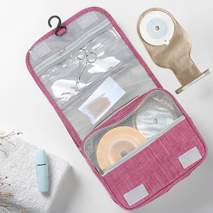 AGDGV Large Capacity Waterproof Travel Toiletry Bag with Hanging Hook - Multifunctional Organizer for Full-Sized Shampoo, Cosmetics & Toiletries | Portable Dopp Kit for Women & (Rose Red 21.8x19.5 cm)