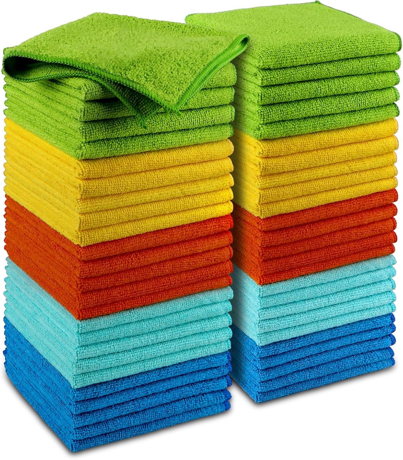 AIDEA Microfiber Cleaning Cloth, 50PK, Microfiber Towels for Cars, Premium All Purpose Car Cloths, Dusting Cloth Cleaning Rags, Absorbent Towels for SUVs, House, Kitchen, Window, 12"×12"
