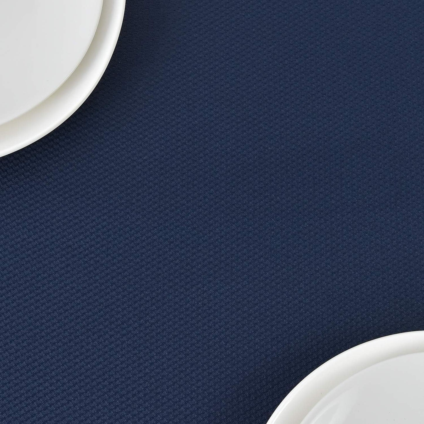 maxmill Rectangle Textured Tablecloth Waterproof Spillproof Wrinkle Free Table Cloth, Kitchen Dining Tabletop Decoration, Fabric Table Cover for Outdoor and Indoor Use, 52 x 70 Inch, Navy Blue