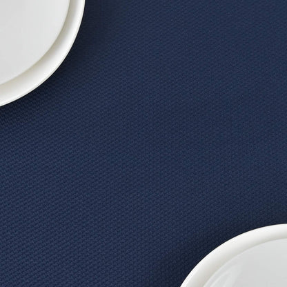 maxmill Rectangle Textured Tablecloth Waterproof Spillproof Wrinkle Free Table Cloth, Kitchen Dining Tabletop Decoration, Fabric Table Cover for Outdoor and Indoor Use, 52 x 70 Inch, Navy Blue
