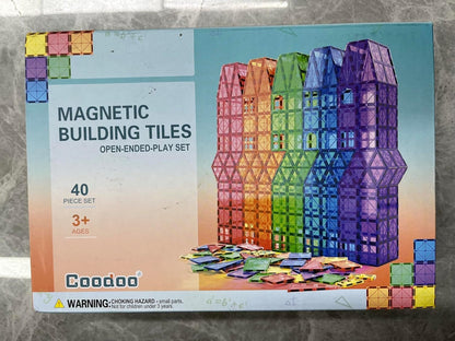 Magnetic Tiles Kids Toys STEM Magnet Toys for Toddler Magnetic Blocks Building Toys Preschool Learning Sensory Montessori Toys for 3+ Year Old Boys and Girls, Safe Creativity Toddler Kids Toys 40PCS