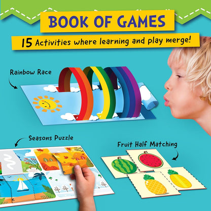 Funcils Toddler Scissor Skills - Art Supplies & Crafts Kit for Kids, Safety Scissors, Fine Motor Toys, Birthday Gifts for Boys & Girls Ages 3, 4, 5, 6, 7 Year Old, Preschool Learning Activities Books