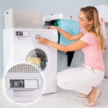 Stylish Dishwasher Magnet Clean Dirty Sign - 2 by 7 Inch - Ideal Clean Dirty Magnet for Dishwasher - Kitchen Organizer and Gadget - Nice Office, Home Farmhouse Decor