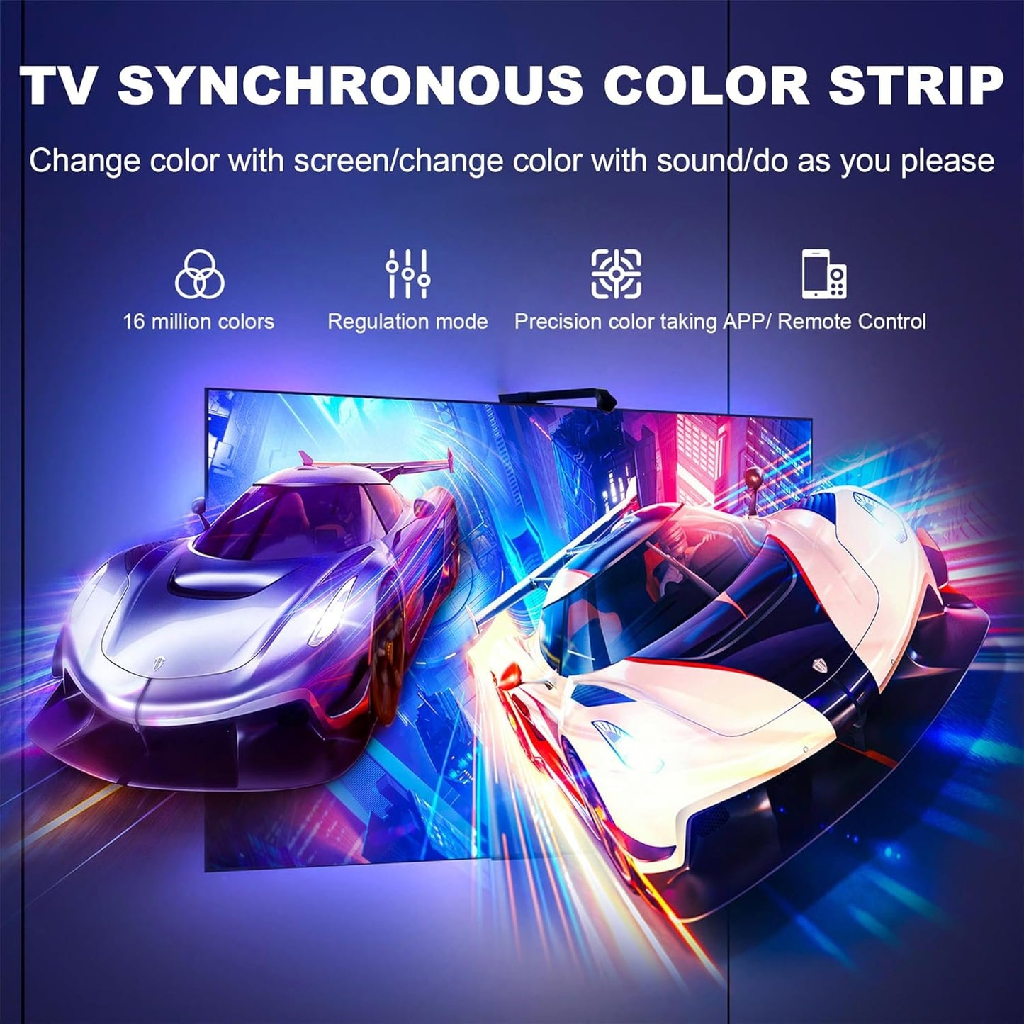 Smart LED TV Backlights with Camera for 55"-65" TV PCï¼ŒCozylady 12.5ft RGB+IC Immersion TV LED Lights Sync to Screen & Music,3.8M Immersive LED Light Strips with Power Supply, App & Remote Control