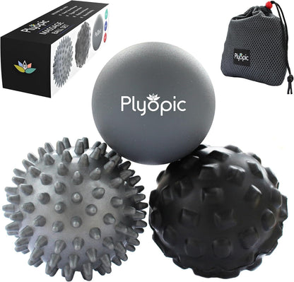 Plyopic Massage Ball Set – for Deep Tissue Muscle Recovery, Myofascial Release, Trigger Point Therapy, Mobility and Plantar Fasciitis Relief