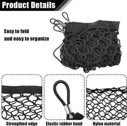 Car Rear Cargo Net, Heavy Duty Cargo Net Stretchable, Adjustable Elastic Storage Organizer Net, Trunk Cargo Storage Net with Hooks, Universal Fit for Car, Vehicle, SUV (35.4"x15.8")