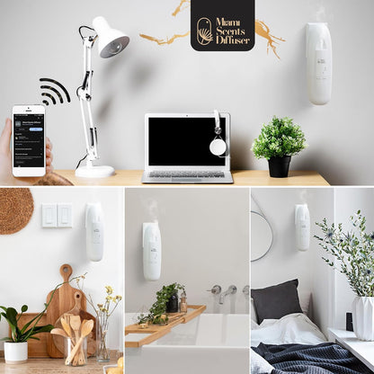 Plug in Wall Waterless Diffuser + Majestic Hotel Essential Oils 4 Fl Oz Included Coverage Up to 500 SqFt Smart Bluetooth App Control Scent Air Machine for Home, Office and Spa Ideal for Aromatherapy.