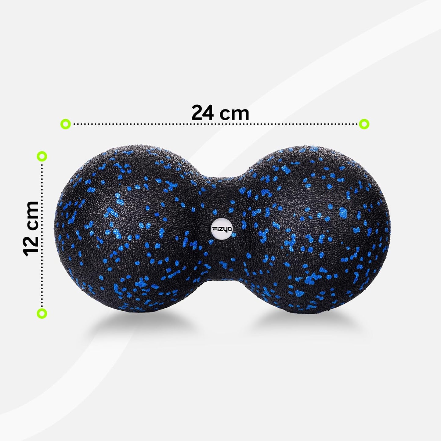 FIZYO Double EPP Massage Ball 24 x 12 cm - Large Muscle Massager for Back, Neck, Legs and Trigger Point, Physical Therapy, Yoga, CrossFit, Pilates, Recovery and Rehabilitation - Black, Blue