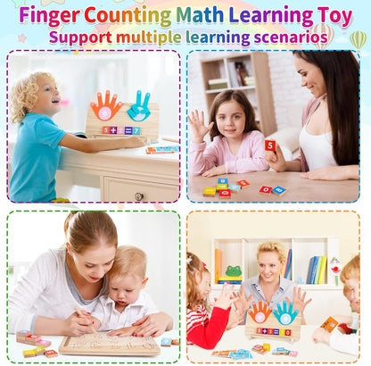 FCSONU Preschool Learning Educational Toys for Toddlers 3-4, Math Manipulatives Finger Counting Number Counting Blocks for Kids Ages 3-5, Montessori Toys for 3 4 5 Year Old Boys Girls Birthday Gifts
