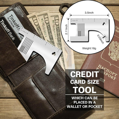 2 Pack Stainless Steel Firefighting Tools – Multipurpose Leverage Tool for Survival Kits | Credit Card-Sized Pry Bar, Screwdriver, Can Opener, Ruler | Firefighter, EMS, Police Emergency Rescue Gear