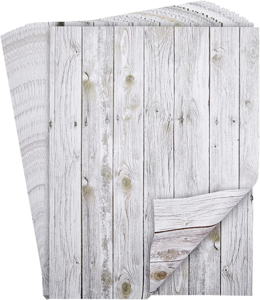 48-Sheet Stationery Paper - Vintage Wood Panel Designs, Double Sided Prints, Perfect for Printing, Copying, Crafting, Letter, Certificate, Invitations, Letter-Size, 8.5 x 11 Inches