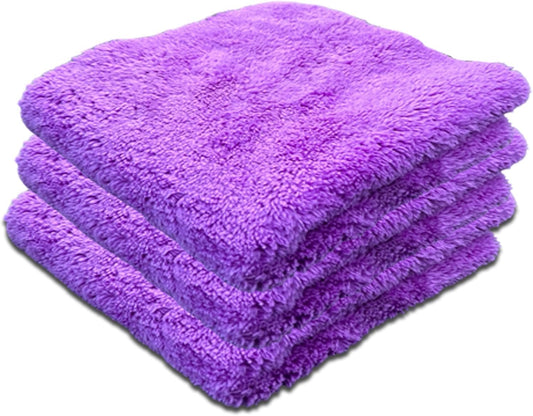 Cobra WRAP TOOLS Supreme Plush Edgeless Microfibre Detailing Towels - 600 GSM - Super Absorbent & Scratch-Free Cleaning Cloths - Perfect for Removing Wax, Polish & Detailing Sprays | 40x40cm (3 Pcs)