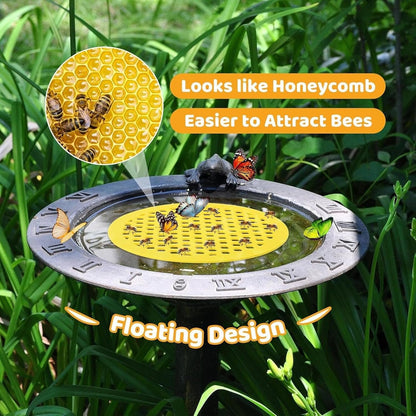 2 Pack Floating Bee Island Watere, Butterfly Water Stations, Bee Drinking Station, Butterfly Feeders, Pollinator Watering Station for Thirsty Feeding, Bath, Outdoor Garden Decor, 7.87 Inch, EVA