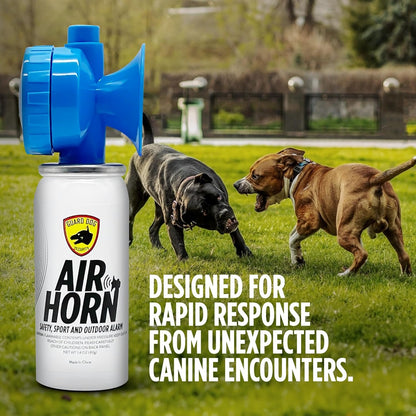 Guard Dog Security Air Horn for Dogs - Powerful Dog Training & Safety Tool - Stops Barking, Jumping, Fighting, Chasing & More - Works as Coyote Deterrent