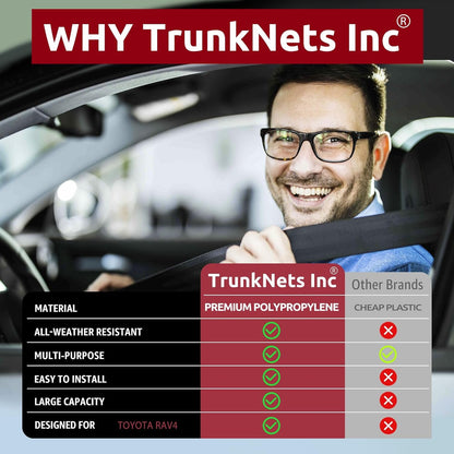 Envelope Style Trunk Mesh Backseat Cargo Net for Toyota RAV4 2019-2023 | Automotive Interior Accessories | Premium Car Trunk Storage Organizers | Cargo Net for SUV Smart | Vehicle Storage Organizer