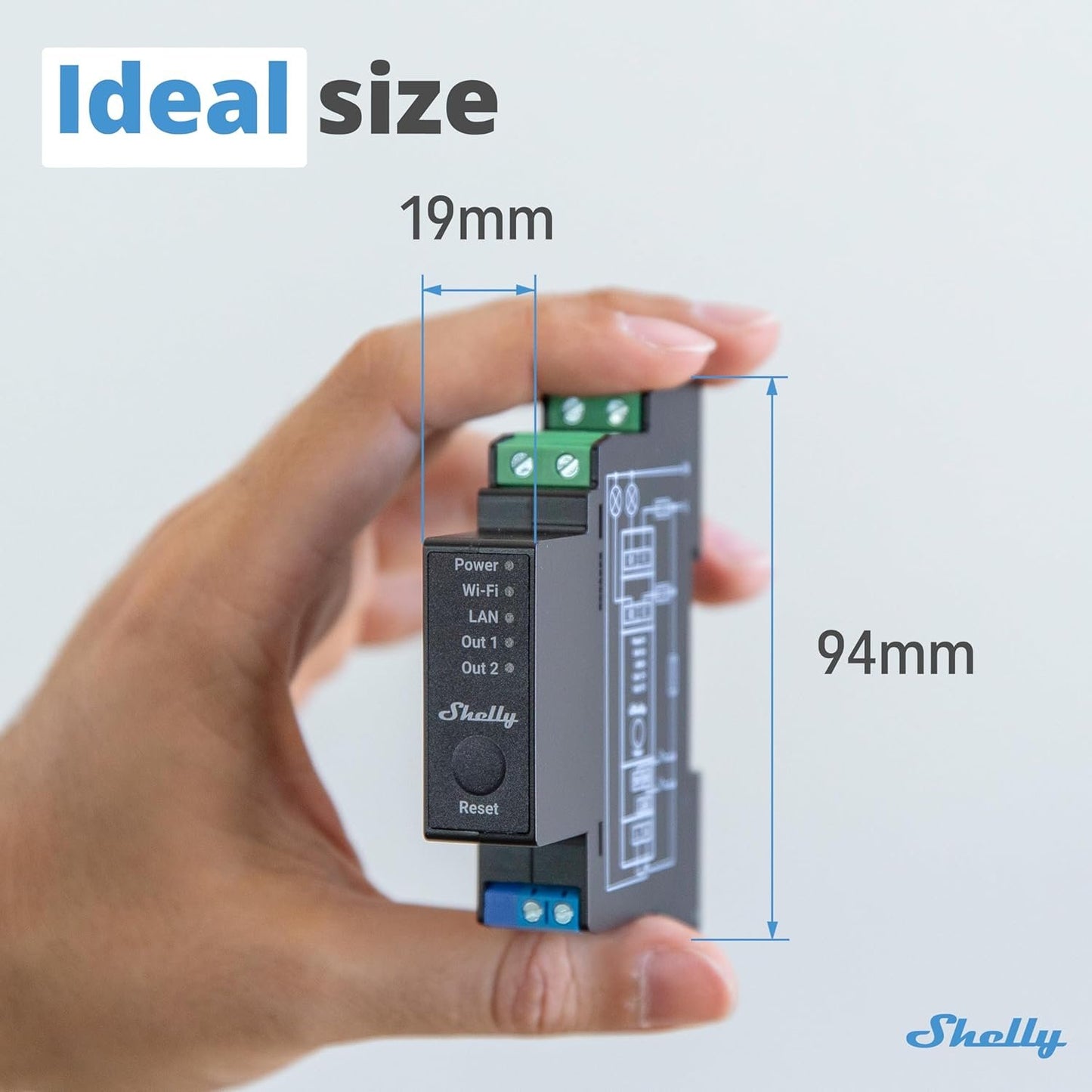 Shelly Pro 2PM | WiFi, LAN & Bluetooth 2-Channel Smart Relay Switch with Power Measurement | Home & Building Automation | Compatible with Alexa & Google Home | iOS Android App | Remote Device Control