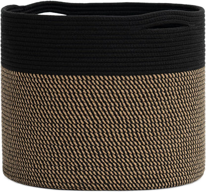 INDRESSME Large Baskets Storage Organization for Blanket Home Décor,Woven Laundry Baskets for clothes, Towel, Nursery Toy Storage Bin, 15.8"x15.8"x13.8"