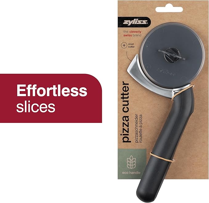 Zyliss Pizza Cutter with Removable Wheel - Stainless Steel Blade - Kitchen Tool and Gadget for Right- and Left-Handed Use - Dishwasher Safe - New Sharp Edge Pizza Cutter