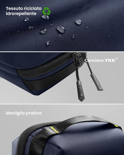 tomtoc Cable Case, Travel Bag Organizer for Electronic Technical Accessories Macbook Adapter Mouse, Cable, Hub, Power Bank, USB Flash Drive, Power Supply, Charger, Hard Drive