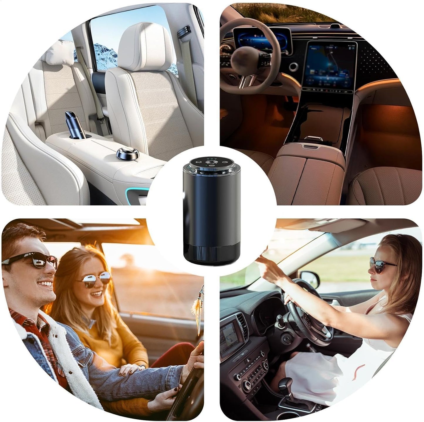 Air Diffuser, Air Freshener, Smart Control Adjustable Intensity Long-Lasting Fragrance Fresh Scent Battery Powered Compact Size, Odor Eliminator for Car, 2.67x4.72inches