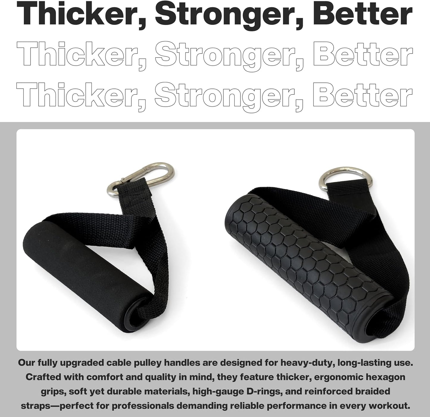 METEOR Heavy-Duty Exercise Handles, Resistance Bands Handles, Cable Machine Attachments for Home Gym, Tricep Rope Replacement, Durable Workout Grips for Pulley Systems
