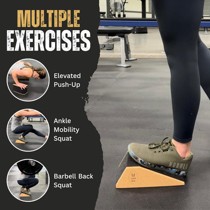 Squat Wedge -Squat Wedge Block-Extra Large SIze-Slant Board for Calf Stretching-Heel Elevated squats w/Non-Slip Grip, Anti-Slip Cork-Lightweight Home Gym Accessories-Yoga Blocks