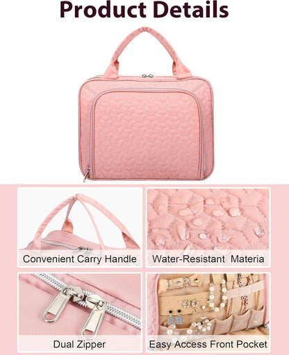 Lhelca Hanging Travel Toiletry Bag,Waterproof Makeup Cosmetic Bag Travel Organizer Wash Bag Travel Accessories Essentials Must Have