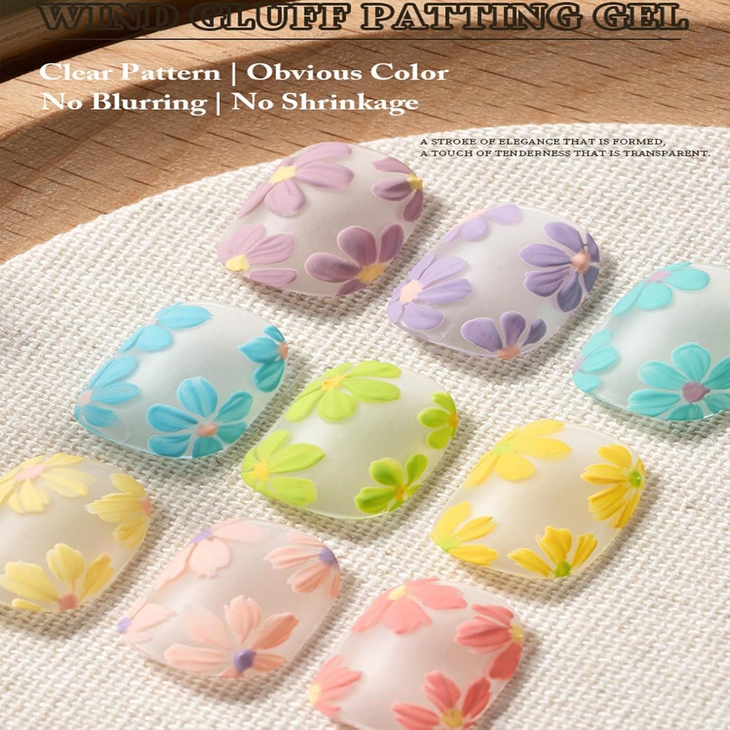 Patting Gel Polish, 9 Colors Sponge Pat Paint, Rainbow Nail Gel Set, Solid Beauty Care Kit, Ideal for DI Y Art, Manicure Practice, Salon Styling, Home Use, Fashion Accessory, 2.5g