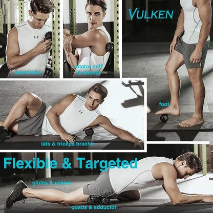 Vulken 4 Speed High Intensity Vibrating Massage Ball for Fitness, Performance Improvement, Black