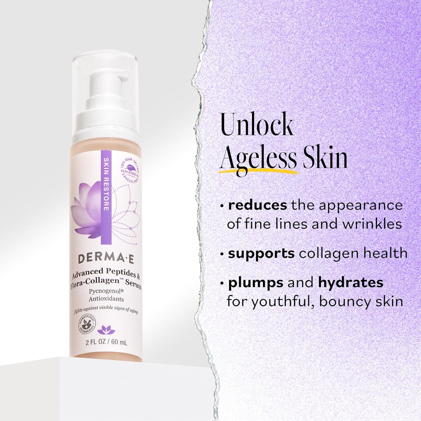 DERMA E Advanced Peptides & Collagen Serum, 2oz