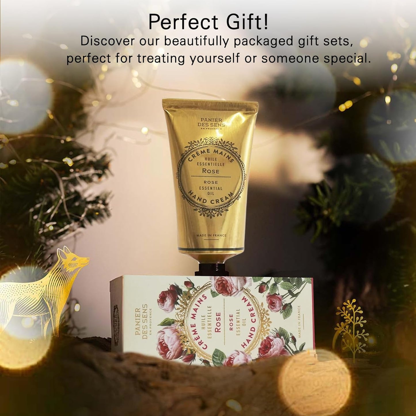 Panier des Sens Dry Cracked Hand Cream with Shea Butter Rosa - Moisturizing Hand Cream - Made in France 97% Natural - 2.6 floz/75 ml