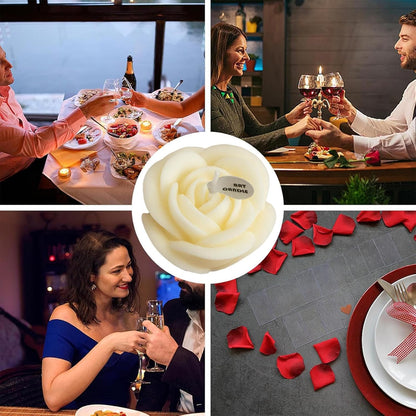 Romantic Ambience Rose Candles - Flower-Shaped Candles, Flower Candle, Artificial Flower Tea Light Candles, Rose Candle, Long Lasting Scented Soy Wax Candle for Valentine's Day, Home Decor