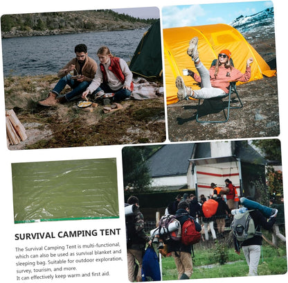 Generic Survival Camping Tent Emergency Thermal Blanket Multi Purpose Outdoor Survival Gear for Hiking Camping Lightweight Compact Design Essential for Emergency Preparedness