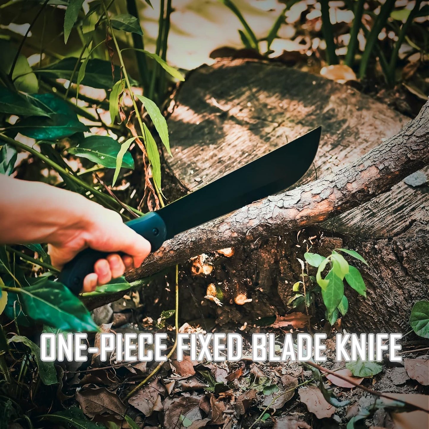 KNINE OUTDOORS Survival Shovel with Axe Set, Fixed Blade Knife, Camping Knife with Rope Handle, Folding Saw, Knife Sheathes, Hunting Knife Set of 9