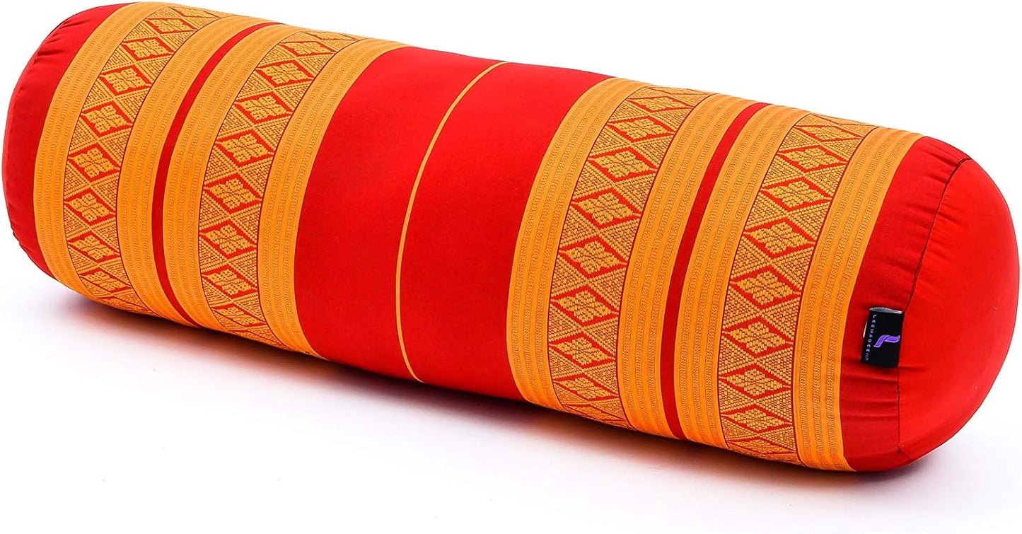 Leewadee Yoga Bolster - Standard Size – Large Meditation Cushion, Tube Pillow for Comfortable Reading, Pilates Equipment, Kapok Filling, 60 x 25 x 25 cm