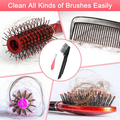 2 Combs Cleaning Tools, Clean Comb Brush Cleaning Comb, Hair Rake Tool Comb Cleaning Brush Hair Dust Removal Brush