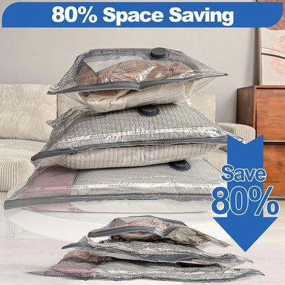 Vacbird Vacuum Bags Clothes with USB Electric Pump, 9 Pieces of Vacuum Bags (3 x 40 x 40 cm / 3 x 40 x 50 cm / 3 x 40 x 60 cm) Vacuum Bags Travel Clothes, Reusable, Space-Saving