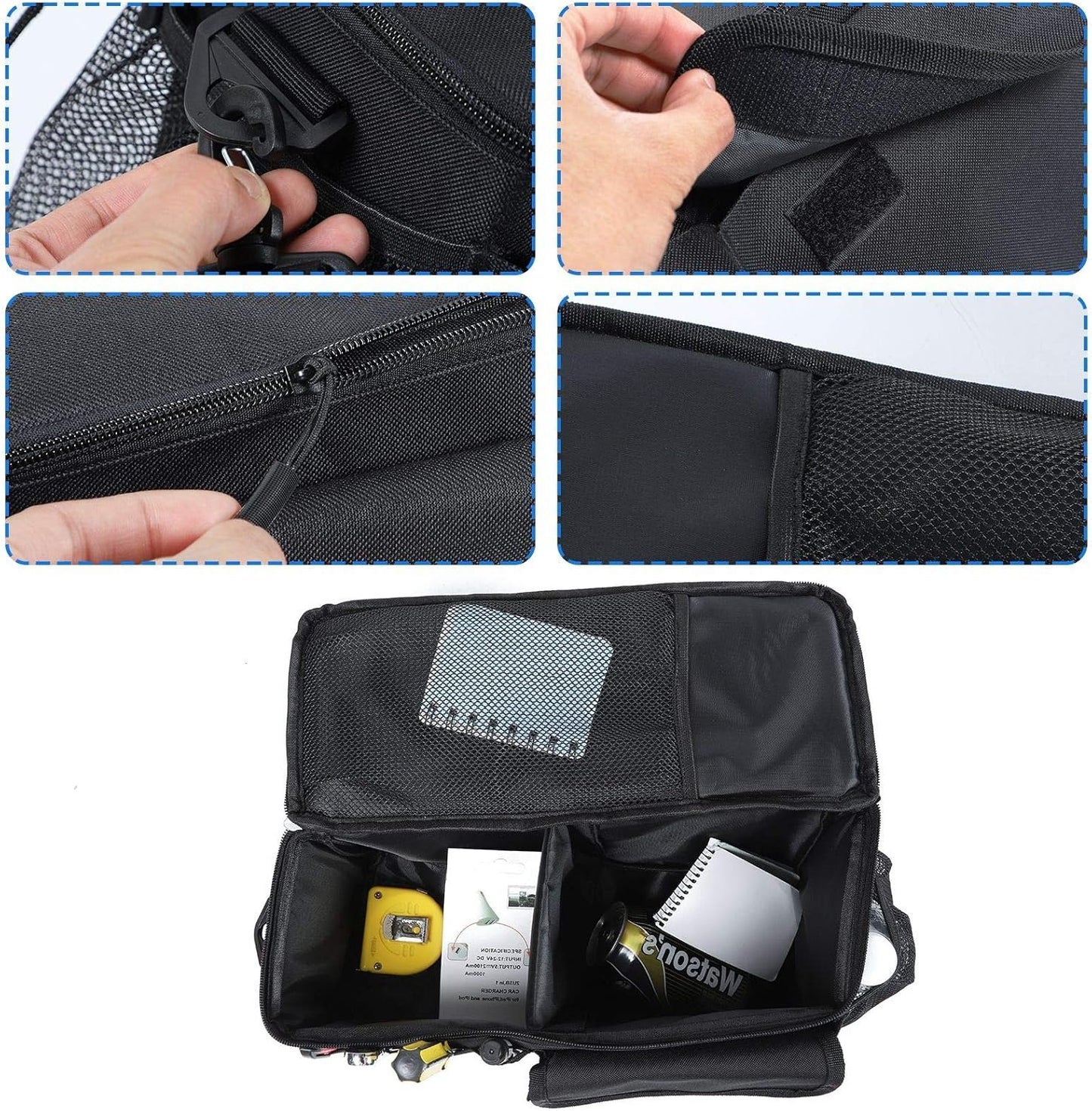 JeCar for JK Wheel Well Storage Bag Rear Trunk Organizer with Carrying Handle for 2007-2018 Jeep Wrangler JK & Unlimited 4 Door (Driver Side)