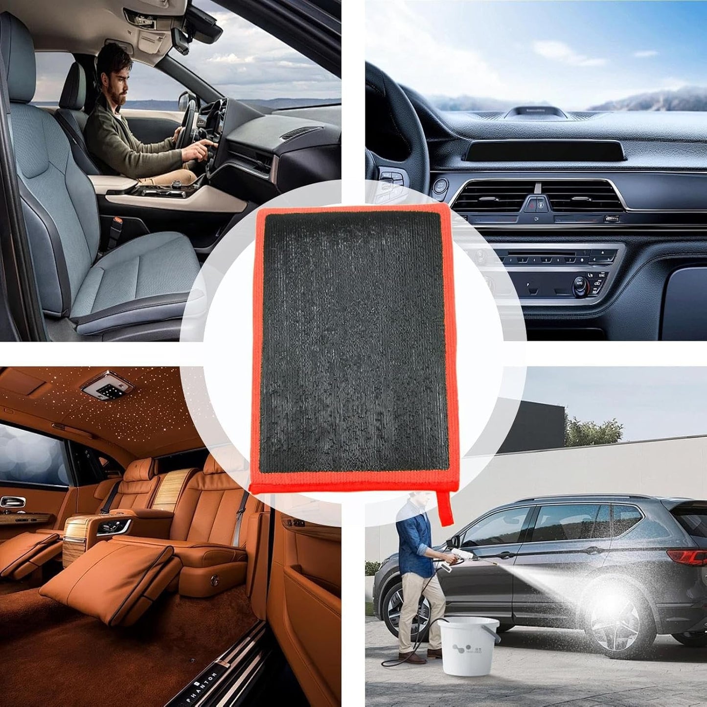 Clay Towel, Reusable Clays Cleaning Mitt, 8.62 Inch Professional Detailing Equipment, Portable Vehicle Supplies for Wheels, Painting, Side Panels
